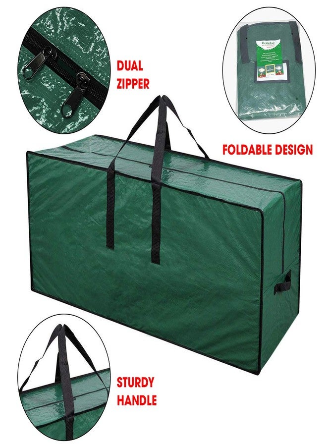 Primode Christmas Tree Storage Bag | Fits Up to 9 Ft. Tall Disassembled Tree I 65"x15"x30" Holiday Tree Storage Case | Protective Zippered Artificial Xmas Tree Bag (9ft, Green) - Image 2